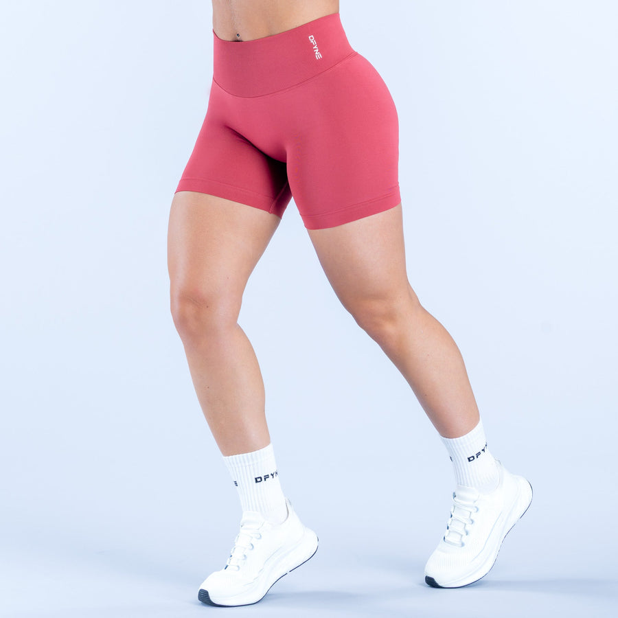 Women's 4.5-inch pink compression shorts with wide waistband