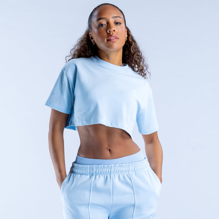 Revive Crop Tee model size reference