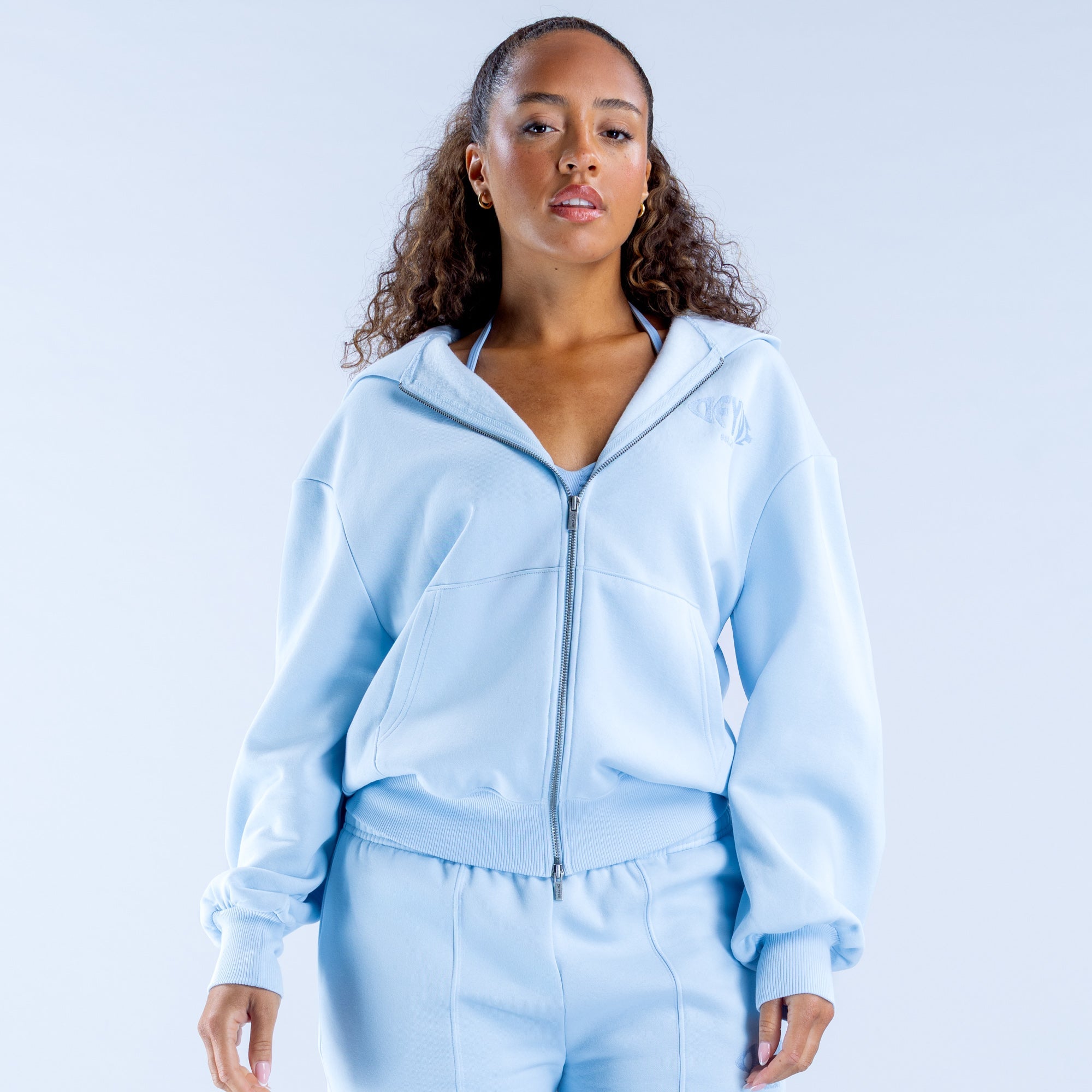  EQUIPMENT レディース フーディー ライトブルー Revive Graphic Zip Hoodie – DFYNE