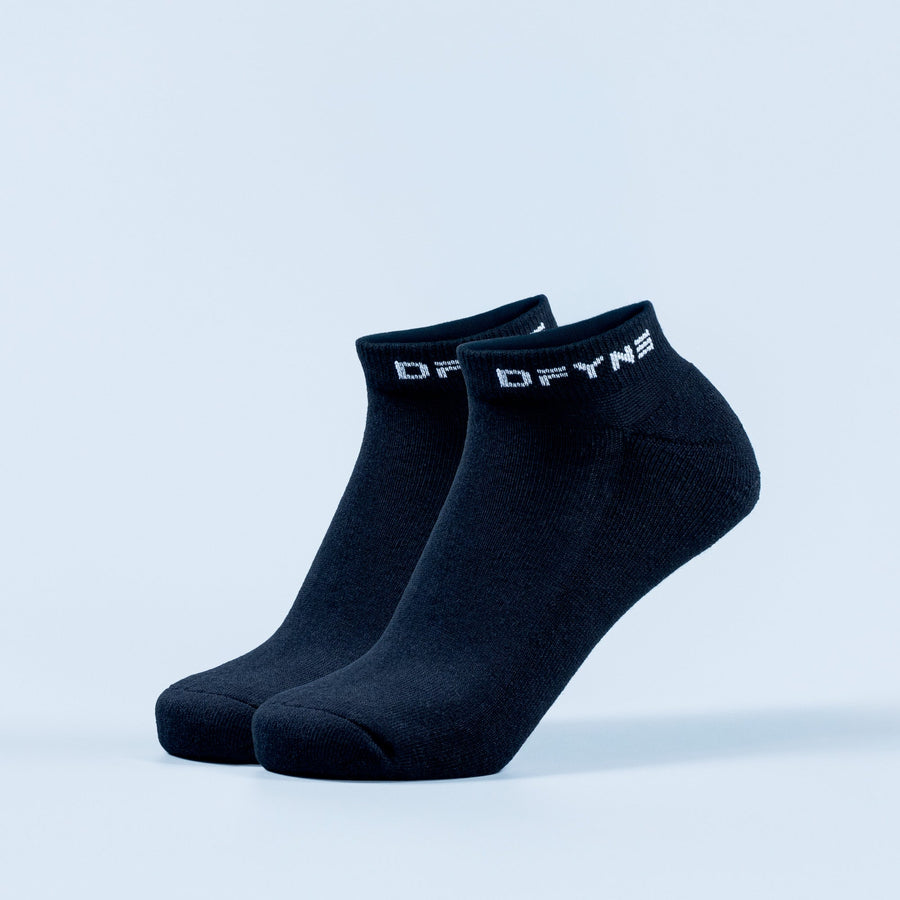Ankle socks, dark navy, ribbed knit with 'DRIVE' logo on cuff.