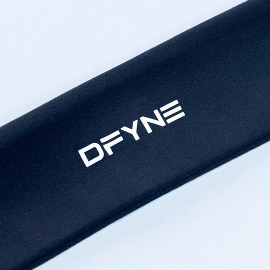 DFYNE logo on dark navy wide headband